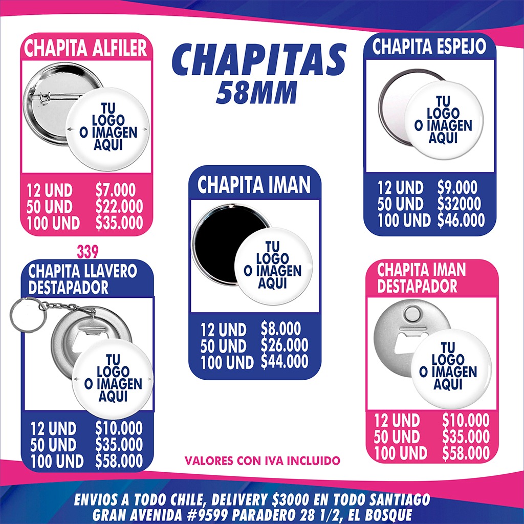 Chapitas personalizadas